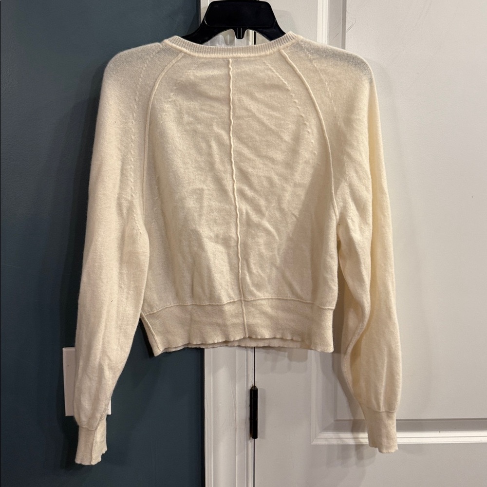Cream Button-Front Knit Pullover Sweater - image 3